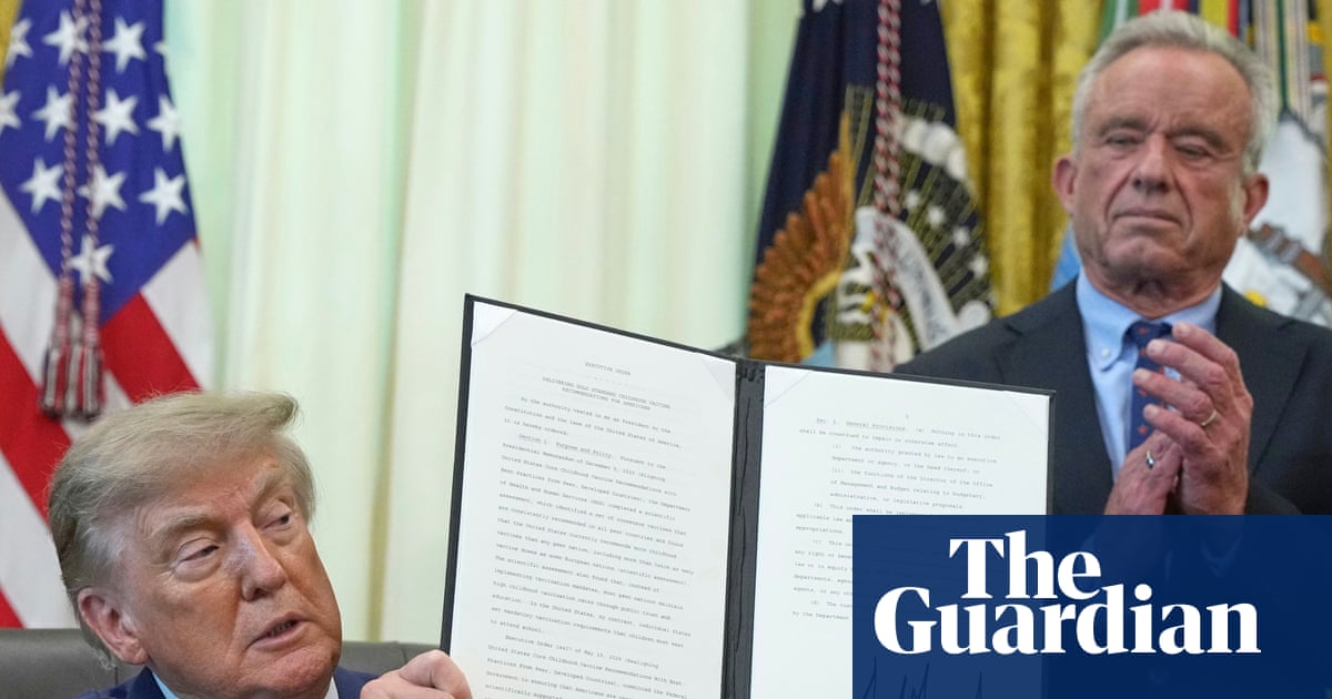Trump signs order attempting to override CDC vaccine schedule and break up MMR shots | Donald Trump