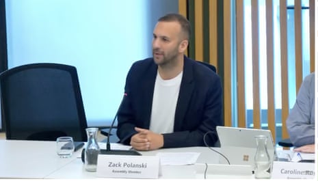 Zack Polanski addressing a question to Sadiq Khan at the London assembly