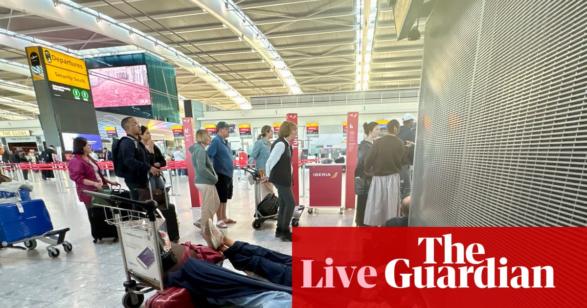 Air traffic control boss rules out cyber-attack and apologises to passengers as UK flight chaos enters second day – business live | Business