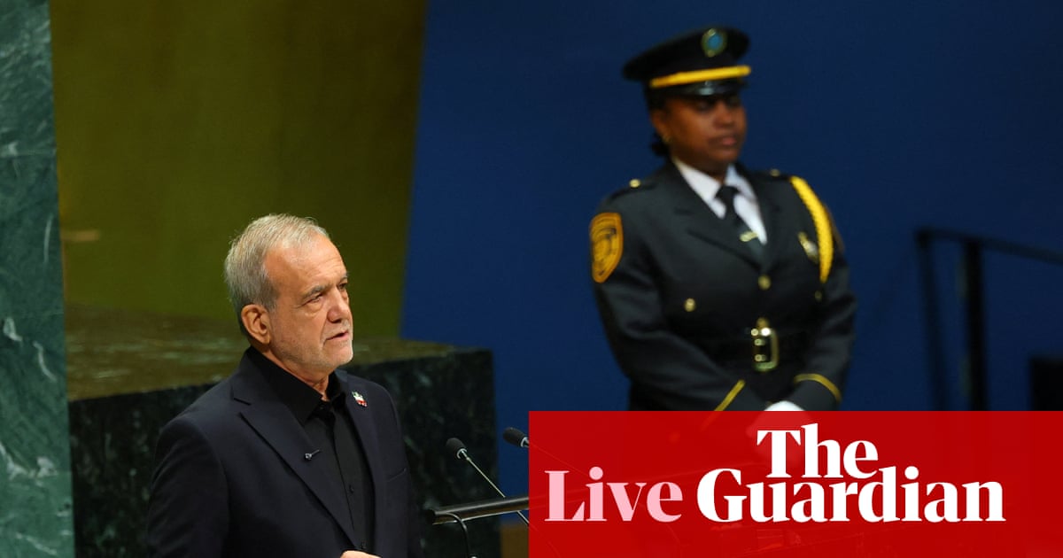 US delegation walks out as Iran’s Pezeshkian angrily responds to Trump at UN General Assembly – live | United Nations