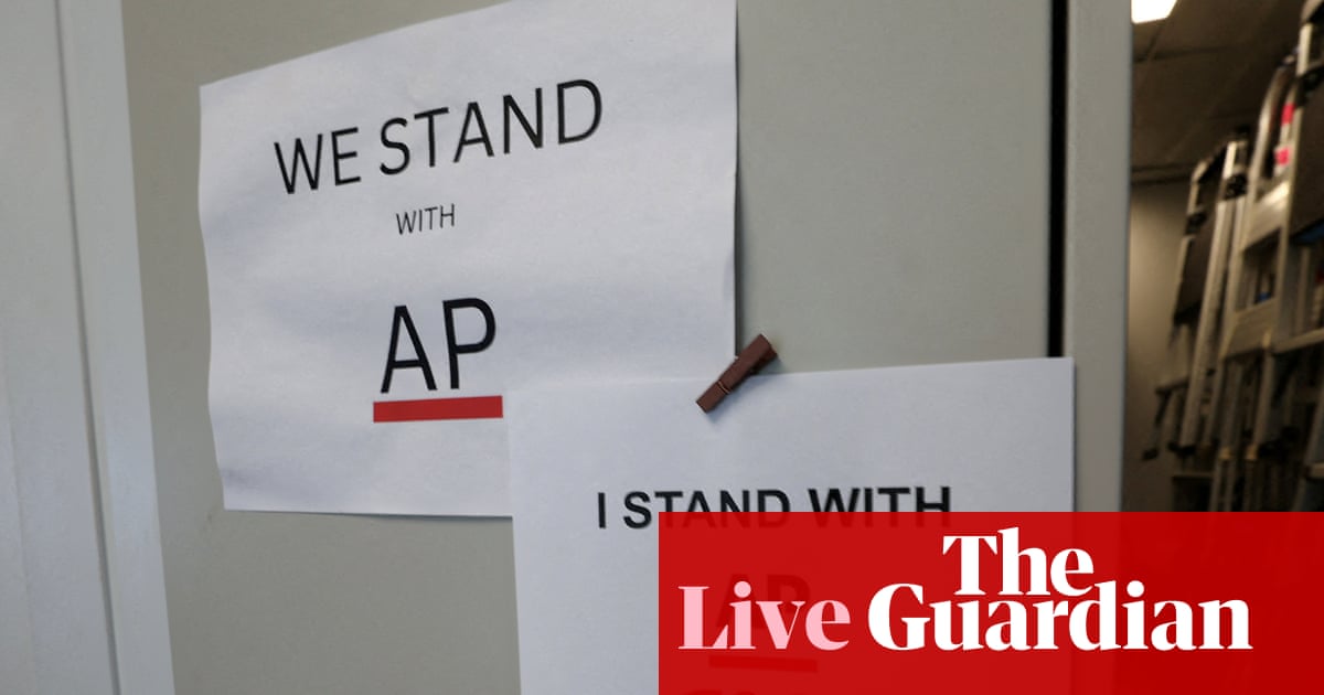Trump lawyers defend president banning journalists from White House ahead of court hearing – live | Trump administration
