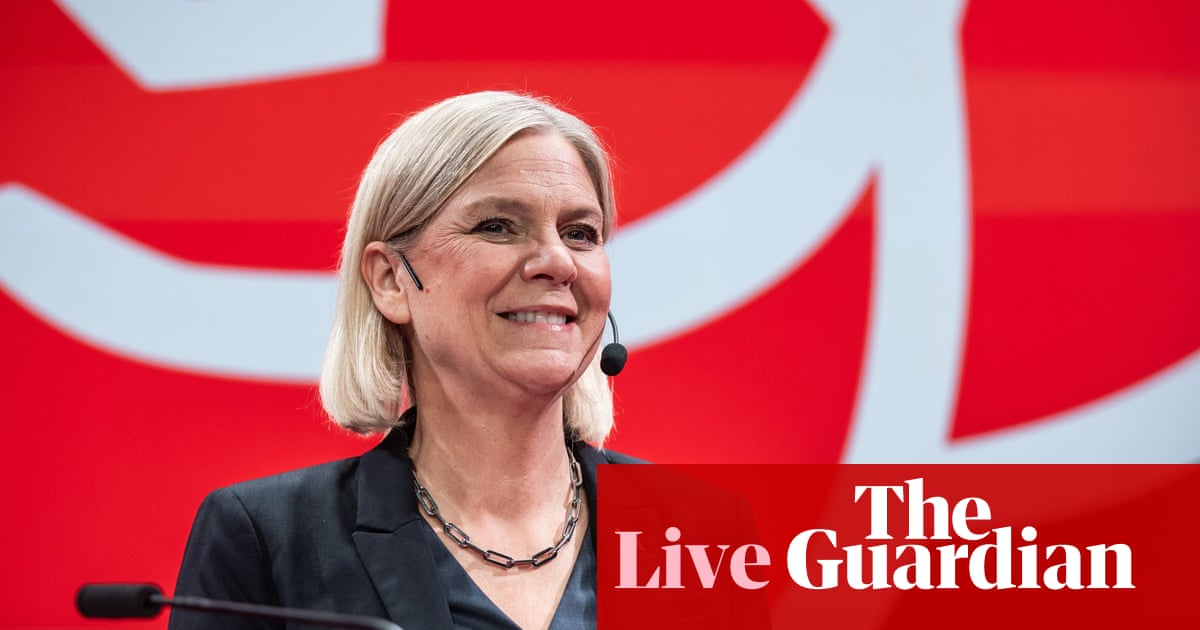 Swedish centre-left opposition widens lead to three seats with 95% of votes counted – Europe live | World news