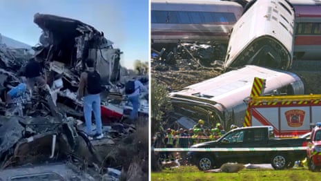 Footage from the scene of fatal rail crash in Spain – video