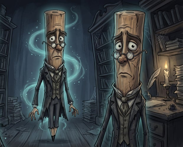 Gemini generated image of a 'haunted Victorian pencil'