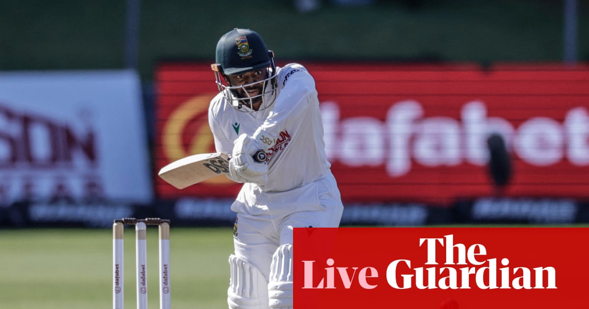 South Africa v Australia: play starts on day two of second men’s cricket Test after rain delays – live | Cricket