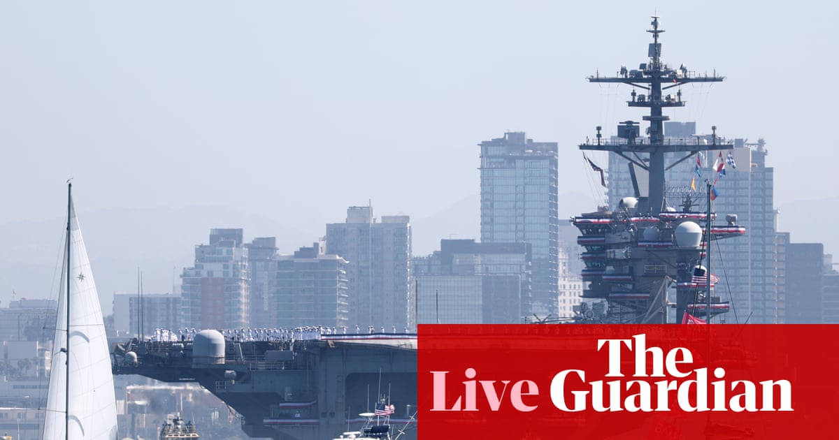 USS Lincoln arrives at San Diego base after record-breaking deployment, with families gathered to greet crew – live | Trump administration