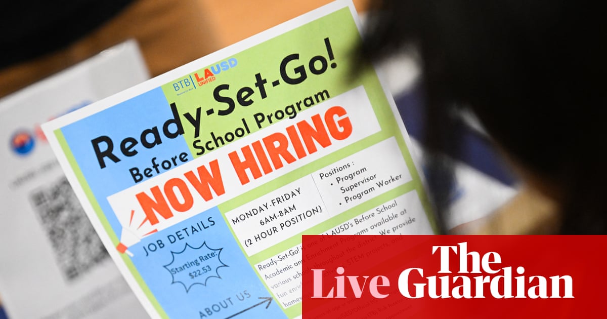 Top Democrats slam ‘Trump’s failing economic agenda’ after weaker-than-expected jobs growth – US politics live | Trump administration